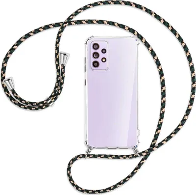 Produktbild von Handykette Backcover-Schutzhülle mit Band (Metall silberfarben) für Samsung Galaxy A33 5G - camouflage