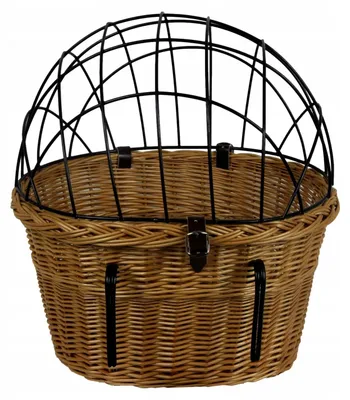 Produktbild von Wiklinowe Cuda Fahrradkorb mit Gitter für Hunde braun