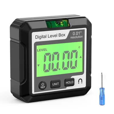 Produktbild von Digitálny uhlomer, elektronická vodováha s LCD vodováhou a magnetickou základňou pre drevoobrábacie a stavebné stroje