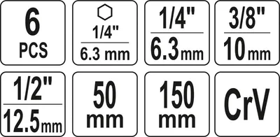 Produktbild von YATO Bithalter YT-04629 50 / 150mm Chrom-Vanadium-Stahl