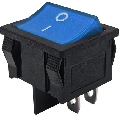 Productafbeelding van ProRide Wipschakelaar ON-OFF KCD5-202 - 2 Polig - 250V/6A - Blauw zonder controlelampje
