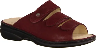 Produktbild von Finn Comfort Kos, Damenschuhe, bequeme Pantolette, Bordo/Redwine, Leder, NEU - Damenschuhe Pantolette / Zehentrenner, Rot, leder (luna/patagonia)