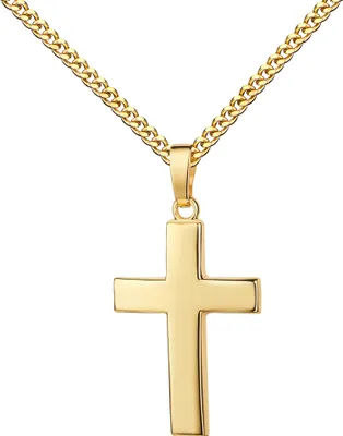 Produktbild von Kreuz Anhänger 14 Karat FÜR Damen und Herren aus Gold 585. Mit Kette 60 cm
