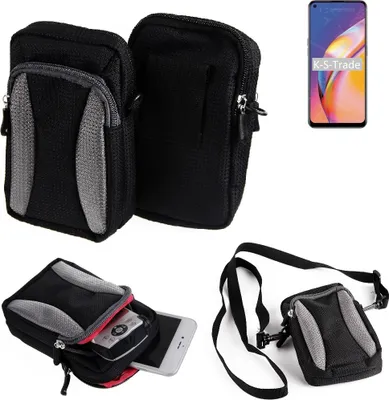Produktbild von K-S-Trade Holster Schutz Hülle kompatibel mit Oppo Reno5 F Handy Hülle Gürteltasche Umhängetasche mit Zusatzfach schwarz