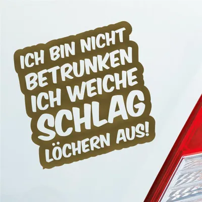 Produktbild von Auto Aufkleber Bin Nicht betrunken weiche Schlaglöchern aus 10x10 cm Gold Sticker Heckscheibenaufkleber
