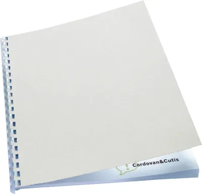 Produktbild von Kartondeckel A4 250g/qm Lederstruktur weiß VE=10x100 Blatt