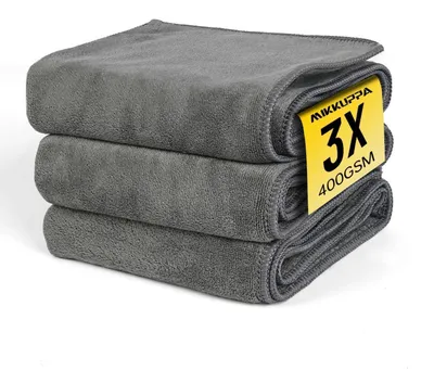 Produktbild von Mikrofasertücher Auto 400 GSM 3er Set 30x60 cm fusselfrei weich