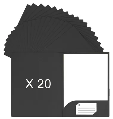 Productafbeelding van A4 documentmappen, kraftpapier, zwart, 20 stuks