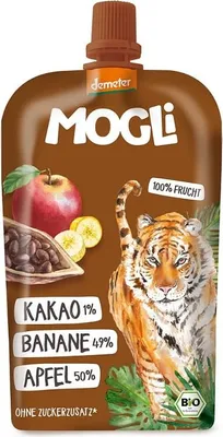 MUS JABŁKO - BANAN - KAKAO BEZ DODATKU CUKRÓW DEMETER BIO 100 g - MOGLI