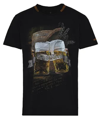 Produktbild von Herren Trachten T-Shirt BARTOLOMÄUS mit Rundhalsausschnitt und geradem Schnitt