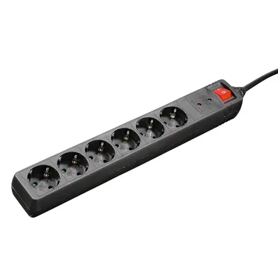 Zdjęcie produktu dla Hama 00047779, 1,4 m, Plastik, Czarny, 6 x gniazdo sieciowe, 230 V, 3500 W