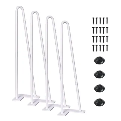 Produktbild von Tischbeine 4er Set Hairpin Leg Metalltischbeine Moebelfuesse fuer Schreibtisch Esstisch 41cm Weiß