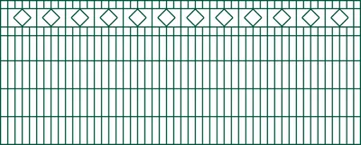 Produktbild von Schmuckzaun Barcelona - Ausführung: grün beschichtet, Höhe: 103 cm, Länge: 251 cm