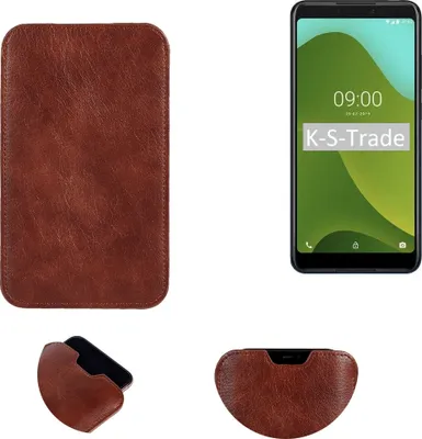 Produktbild von K-S-Trade Schutzhülle Handyhülle kompatibel mit Wiko Jerry 4 Handytasche Kunstleder Sleeve in braun