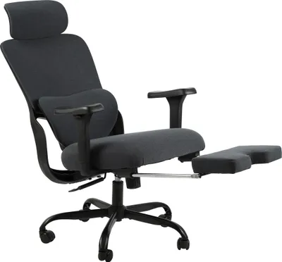 Produktbild von CLP Bürostuhl Leesburg ergonomisch 3D-Armlehnen Lordosenstütze Fußstütze schwarz/schwarz
