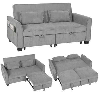 Produktbild von HOMCOM 2-Sitzer-Schlafsofa, 4-in-1 Ausziehsofa, Grau