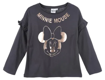 Produktbild von Minnie Mouse Kinder Langarm-Shirt Mädchen Longsleeve Oberteil, Farbe:Grau, Größe:116