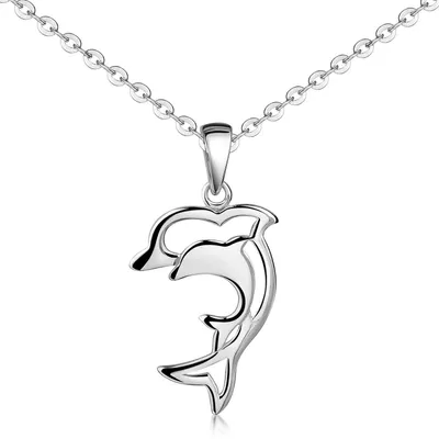 Produktbild von MATERIA by Matthias Wagner Delfine Kettenanhänger Mutter und Kind 925 Sterling Silber wahlweise mit Halskette KA-354