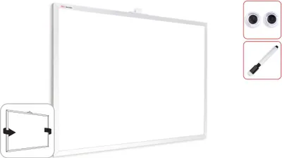 Immagine prodotto di Lavagna bianca magnetica 40x30 cm con cornice di alluminio + ACCESSORI