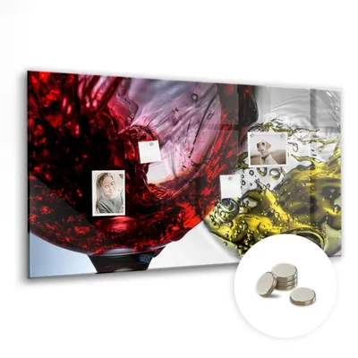 Produktbild von Dekorative Magnettafel 120x60 cm - Magnetwand - für Fotos, Karten und Notizen - Fotowand - Memoboard - Magnetpinnwand - Wanddekoration - Gläser Wein