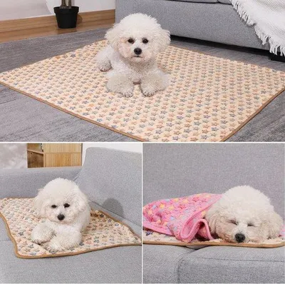 Produktbild von Famanu Hundedecke Weiche, waschbare Decken für Haustierbetten - Tricolor Muster