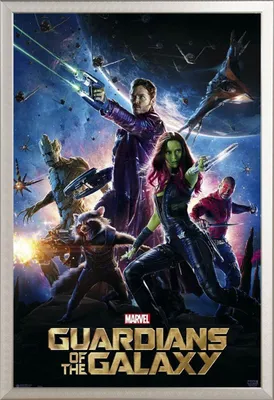 Obrázek produktu pro Strážci Galaxie 2 - One Sheet - Vesmírný filmový plakát - 91,5x61 cm ALU-Rahmen silber