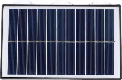 Obrázok produktu pre Solárne LED nástenné svietidlo, svietidlo na plot, IP65, vodotesné, na terasu, verandu, do záhrady, na dvor, na dekoráciu, 6 LED diód, teplé
