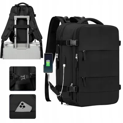 Produktbild von Großer wasserdichter Reiserucksack 45 l mit Laptop 15,6 und Schuhfach USB