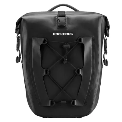 Produktbild von Rockbros Gepäckträgertasche Fahrrad 25 Liter – wasserdicht, schnell montiert durch Fastlock-System  schwarz für Pendeln, Tour und Alltag Fahrradtasche