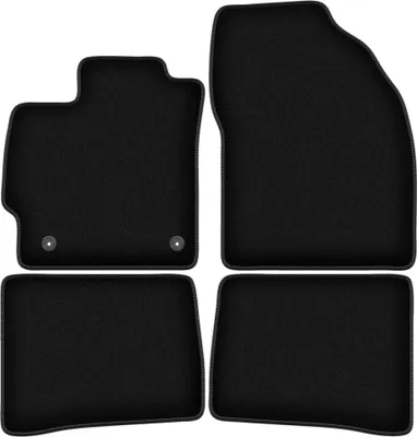 Image de Tapis de sol velours sur-mesure pour Toyota Prius III XW30 (2011-2015, à hayon) noir, jeu 4 pièces, fixations
