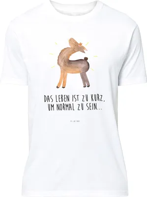 Produktbild von Mr. & Mrs. Panda S T-Shirt Lama Stolz - Weiß - Geschenk, Shirt, Design, Tshirt, Familie, Lustiges, Family, Freundinnen, Hippie, Lamas