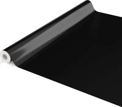 Produktbild von Tischdecke Wachstuch PVC abwaschbar Einfarbig Schwarz 2000x140cm Schnittkante