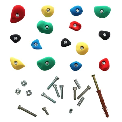 Produktbild von Sport-Thieme Klettergriff-Set "Mittel", Mit Befestigungsmaterial für Betonwand, Set A