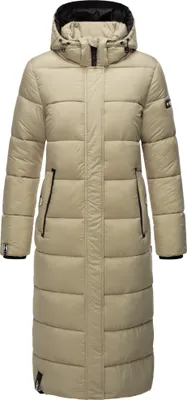 Produktbild von Navahoo Damen Winterjacke Langer Parka Warm Stepp Mantel Kunst Kapuze Isalie Pebble Grey Gr. 42 - XL