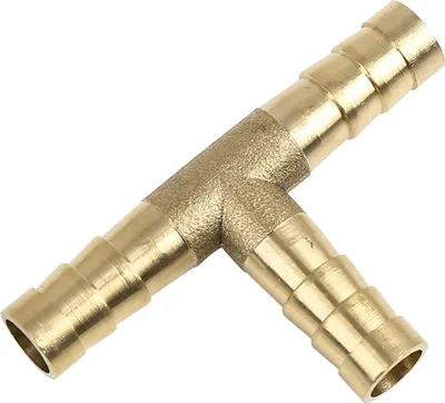 Image de Raccord Laiton 8mm Cannelé 3 Voies Connecteur T Adaptateur pour Tuyau Huile Air Eau