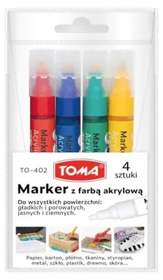 Immagine prodotto di Marker akrylowy TOMA 4 sztuki do różnych powierzchni