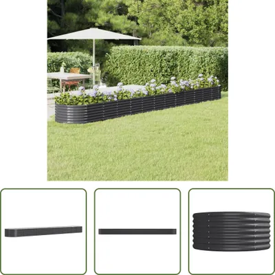 Produktbild von The Living Store Hochbeet Pulverbeschichteter Stahl 512x80x36 cm Anthrazit