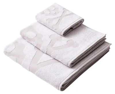 Handtuch-Set 3-teilig, 100% Baumwolle, weiß, 450 g/m²