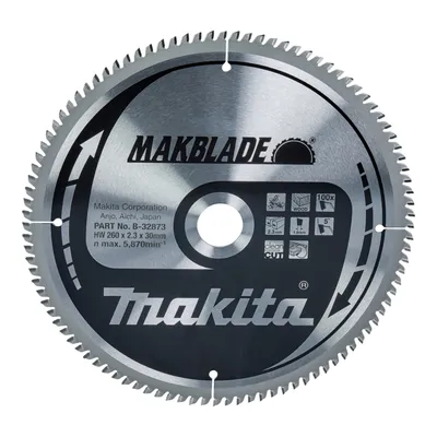 Image de Makita MAKBLADE lame circulaire 260 x 30 x 2,3 mm 100 dents ( B-32873 ) pour bois