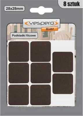 Produktbild von VESPERO selbstklebende Filzscheiben, quadratisch 28×28 mm, 8 Stück.