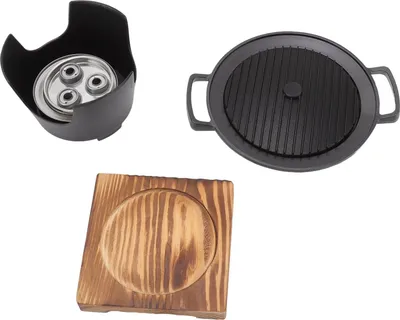 Imagen del producto de Parrilla de carbón portátil con marco de madera sin humo, aleación de aluminio y fácil montaje, ideal para camping, barbacoas en casa y eventos