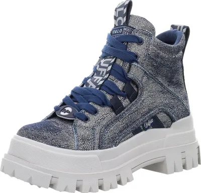 A single high-top sneaker is shown against a white background.