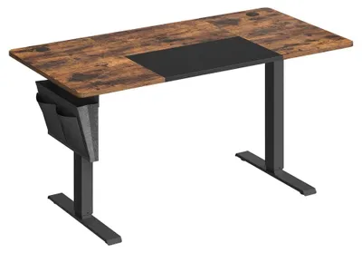 Obrázek produktu pro Elektricky výškově nastavitelný psací stůl | Barva: vintage hnědá a černá | Rozměry: 140,1 x 60 x 72-120 cm