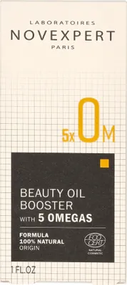 A product box for a beauty oil booster.