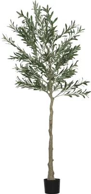 Obrázek produktu pro Umělý olivovník, 180 cm, 900 listů, 40 oliv, robustní květináč, dekorativní rostlina, zelená