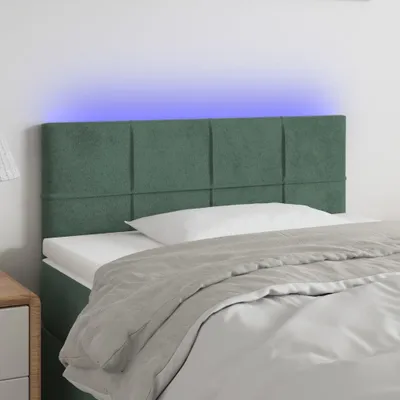 Produktbild von vidaXL LED Kopfteil Dunkelgrün 90x5x78/88 cm Samt - LED Kopfteil - LED Kopfteile - Kopfteil - Bett-Kopfteil