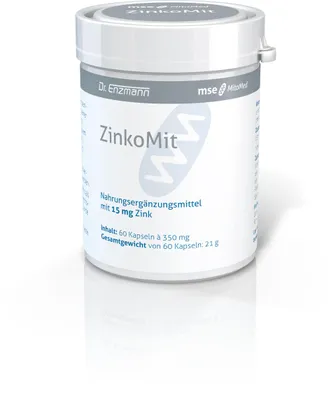 Produktbild von Dr. Enzmann ZinkoMit 15 mg Zink Bisglycinat - MSE - Immunsystem - Vegan