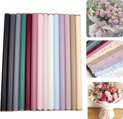 Image de 20 Feuilles de papier d'emballage floral imperméable à l'eau Feuilles de papier d'emballage floral imperméable à l'eau Bouquet de fleurs fraîches
