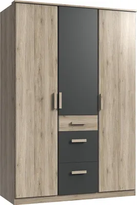 Produktbild von Kleiderschrank 3-türig in Eiche mit graphit CANTON-43