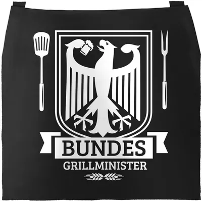 Produktbild von Bundesgrillminister Grill-Schürze für Männer mit Spruch Moonworks® schwarz unisize
